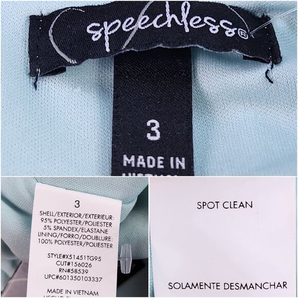 🩵NWT Speechless Mint & Silver Sequined Strappy Mermaid Sleeveless Gown Size 3 - Picture 12 of 13